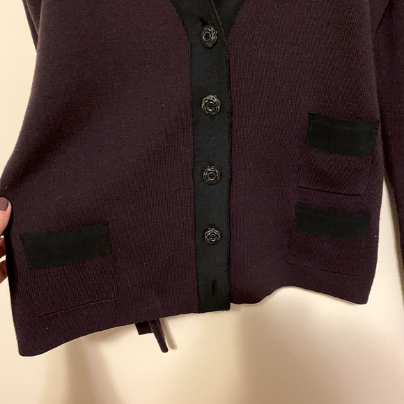 Pink Tartan Merino Wool Cardigan Size M - Picture 4 of 6